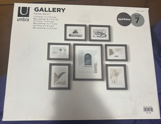 Umbra Photo Frame 7 Piece AGED WALNUT COLOR Umbra